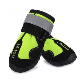 Pet Dog Night Reflective Kick-resistant Mountaineering Waterproof Shoes (Option: Green H Label-8)