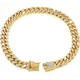 New Diamond Golden Dog Collar (Option: Gold-22inch 55cm)
