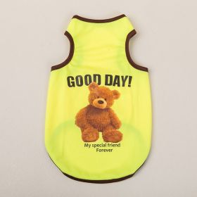 Breathable Thin Pet Clothes Summer Puppy Clothes Cat Clothes Dog Vest (Option: Yellow-L)